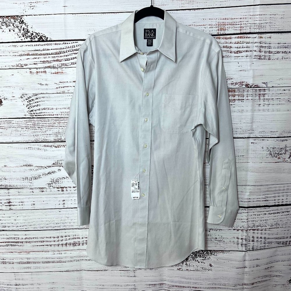 Men's Jos. A Bank grey collared button down dress shirt size 16/32